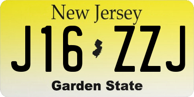 NJ license plate J16ZZJ