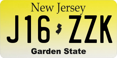 NJ license plate J16ZZK