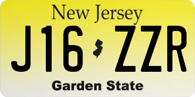 NJ license plate J16ZZR