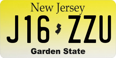 NJ license plate J16ZZU