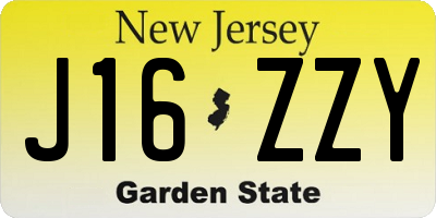 NJ license plate J16ZZY