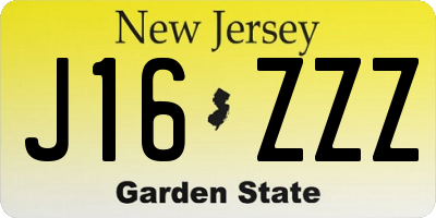 NJ license plate J16ZZZ