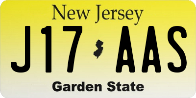 NJ license plate J17AAS