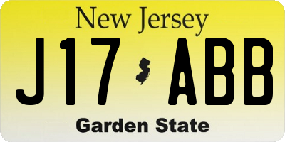 NJ license plate J17ABB