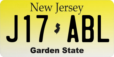 NJ license plate J17ABL