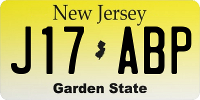 NJ license plate J17ABP