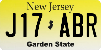 NJ license plate J17ABR