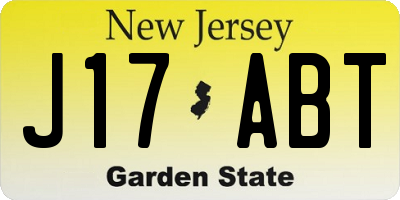 NJ license plate J17ABT