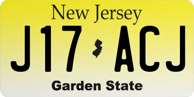 NJ license plate J17ACJ