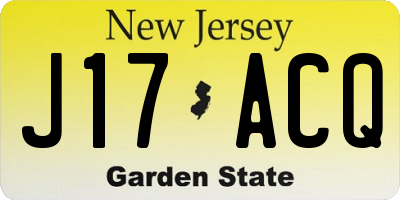 NJ license plate J17ACQ