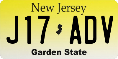 NJ license plate J17ADV