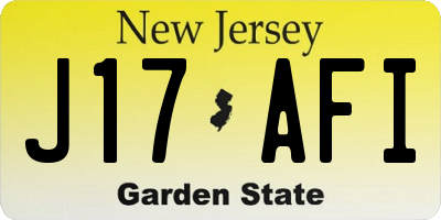 NJ license plate J17AFI