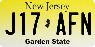 NJ license plate J17AFN
