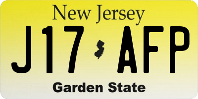 NJ license plate J17AFP