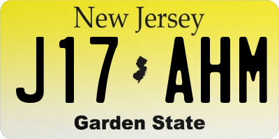 NJ license plate J17AHM