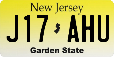 NJ license plate J17AHU