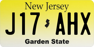 NJ license plate J17AHX