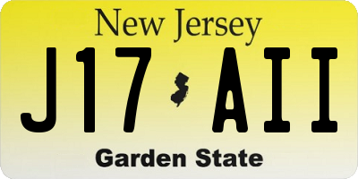 NJ license plate J17AII