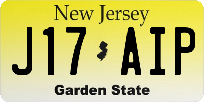 NJ license plate J17AIP