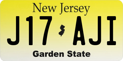NJ license plate J17AJI
