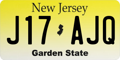 NJ license plate J17AJQ