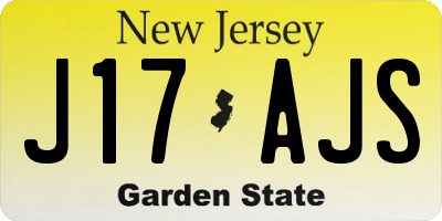 NJ license plate J17AJS