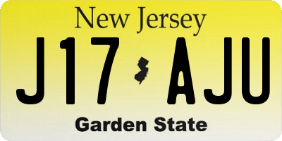 NJ license plate J17AJU
