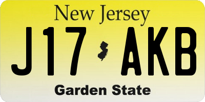 NJ license plate J17AKB