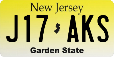 NJ license plate J17AKS