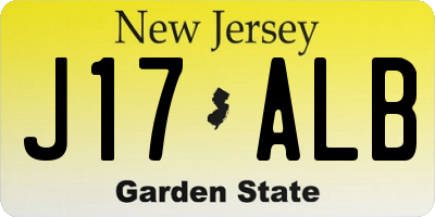 NJ license plate J17ALB