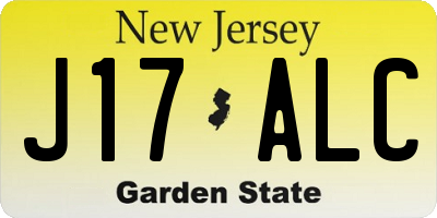 NJ license plate J17ALC