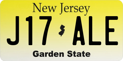 NJ license plate J17ALE