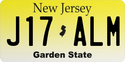 NJ license plate J17ALM