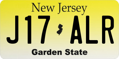 NJ license plate J17ALR