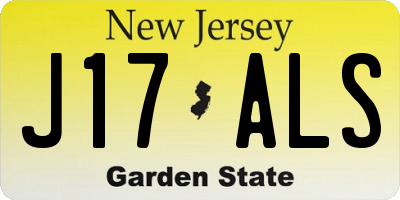 NJ license plate J17ALS