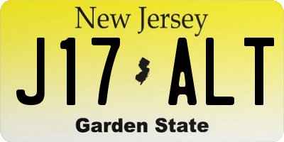 NJ license plate J17ALT