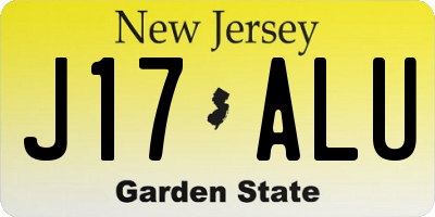 NJ license plate J17ALU