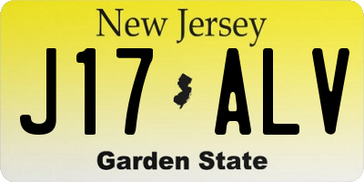 NJ license plate J17ALV