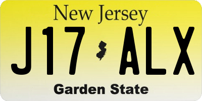 NJ license plate J17ALX
