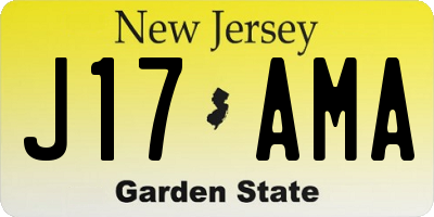 NJ license plate J17AMA