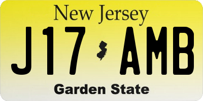 NJ license plate J17AMB