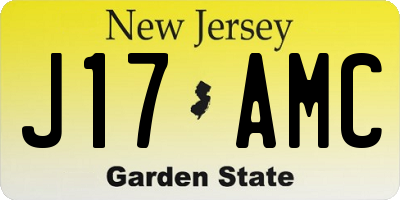 NJ license plate J17AMC