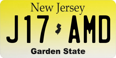 NJ license plate J17AMD