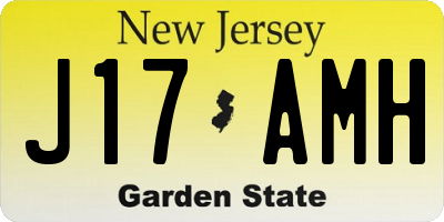 NJ license plate J17AMH
