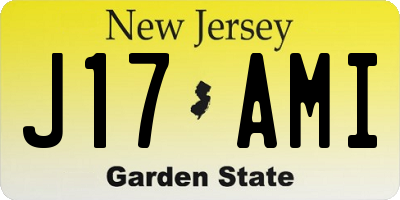 NJ license plate J17AMI