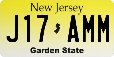 NJ license plate J17AMM