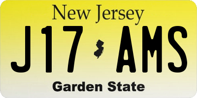 NJ license plate J17AMS