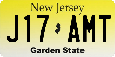 NJ license plate J17AMT