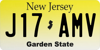 NJ license plate J17AMV