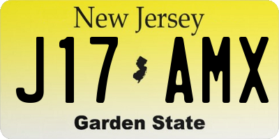 NJ license plate J17AMX